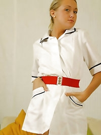 Lucy Anne is looking amazing in nurse uniform with silk..
