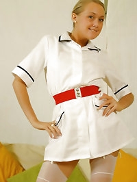 Lucy Anne is looking amazing in nurse uniform with silk..