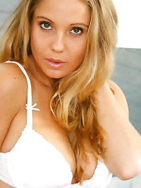 Blonde Brooke wearing a minidress with dark tan pantyhose..