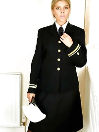 Naval uniform with black stockings